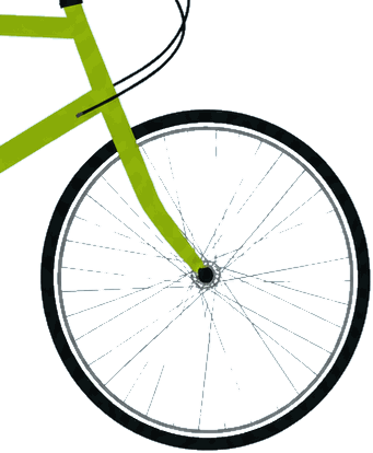 Bicycle front wheel logo artwork
